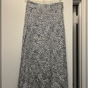 Brandy Melville Leopard Black and White Midi Skirt